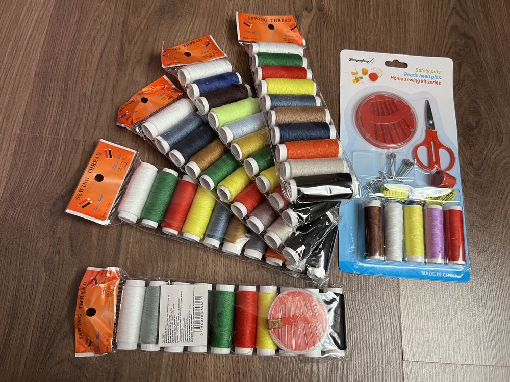 Наборы для шитья. Нитки, иголки, булавки, ножницы, сантиметр