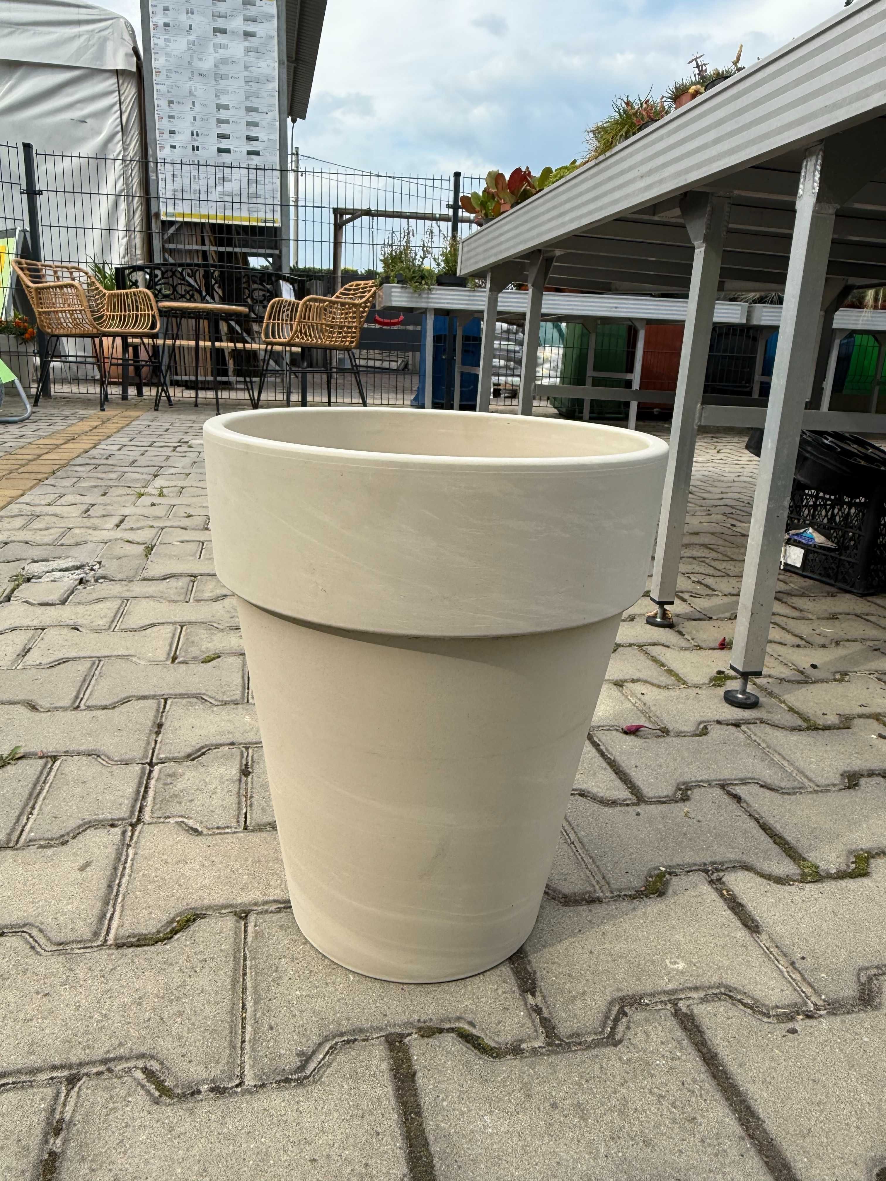 Donica z  terakoty prosta XL granit 31 cm