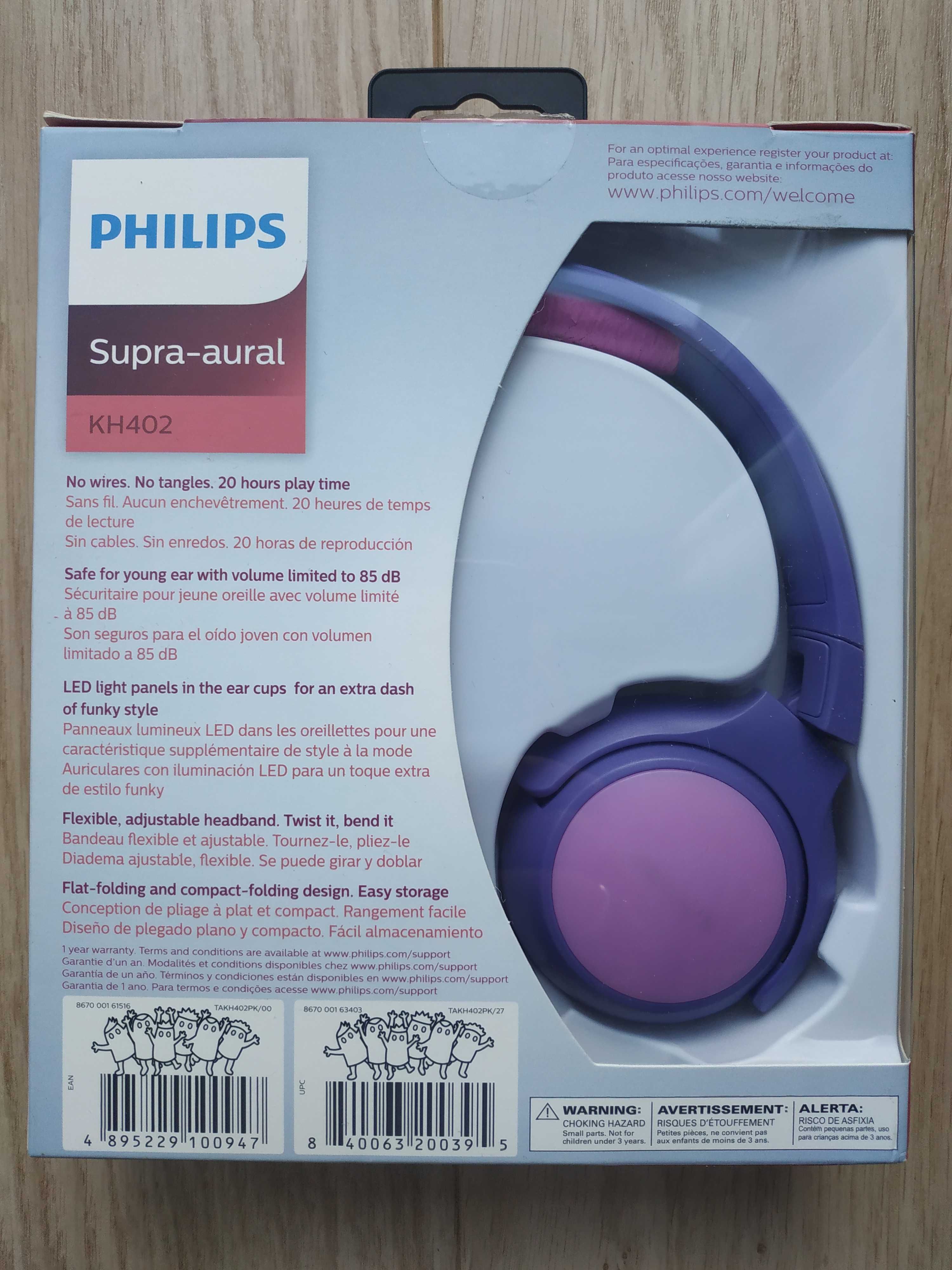 Słuchawki bezprzewodowe nauszne PHILIPS KH402 Cool Play - ucha :)