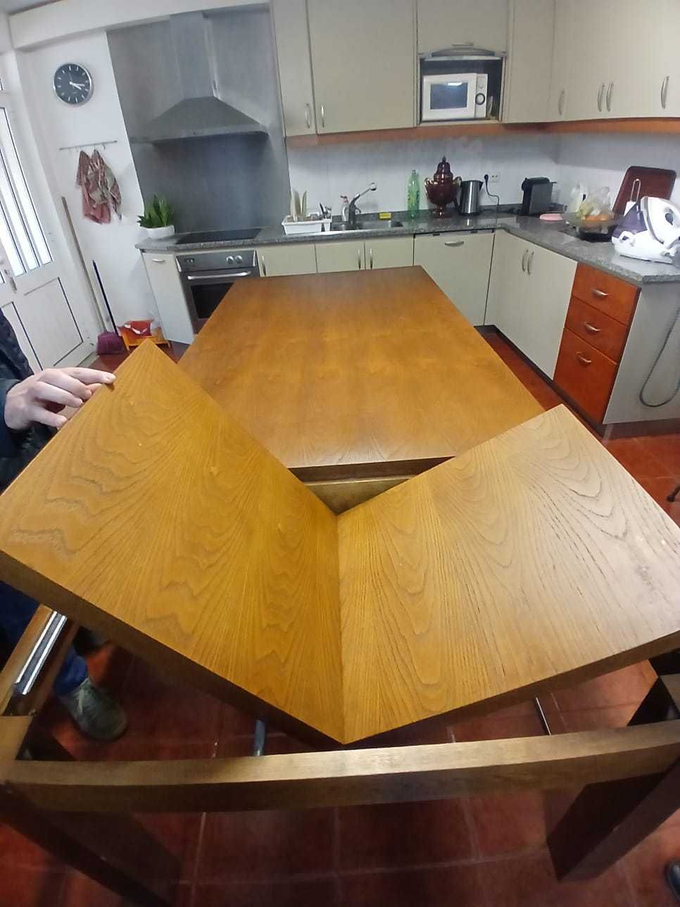 Mesa de jantar extensível 2m + 0.5m x 1.10m - oferta cadeiras (6)