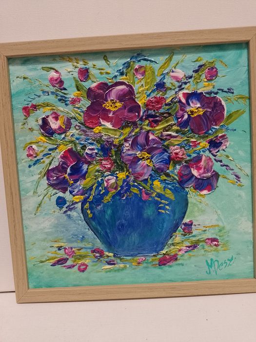 Obraz olejny w ramce 22 x 22 cm