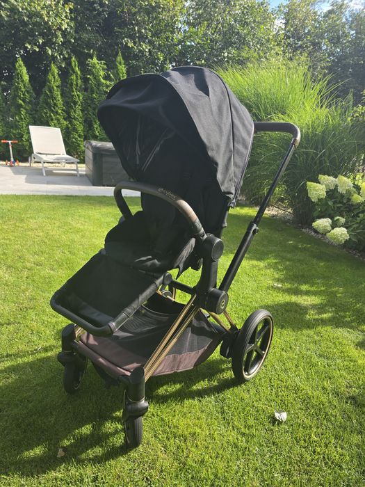 Cybex e-Priam Black Rosegold gondola + spacerówka
