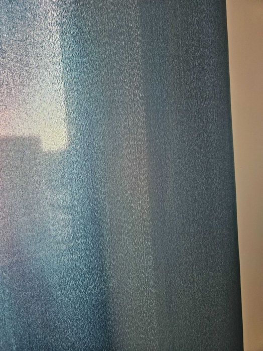 Zasłona 2 sztuki na okno szmaragd morskie 140 x 250 cm przelotki