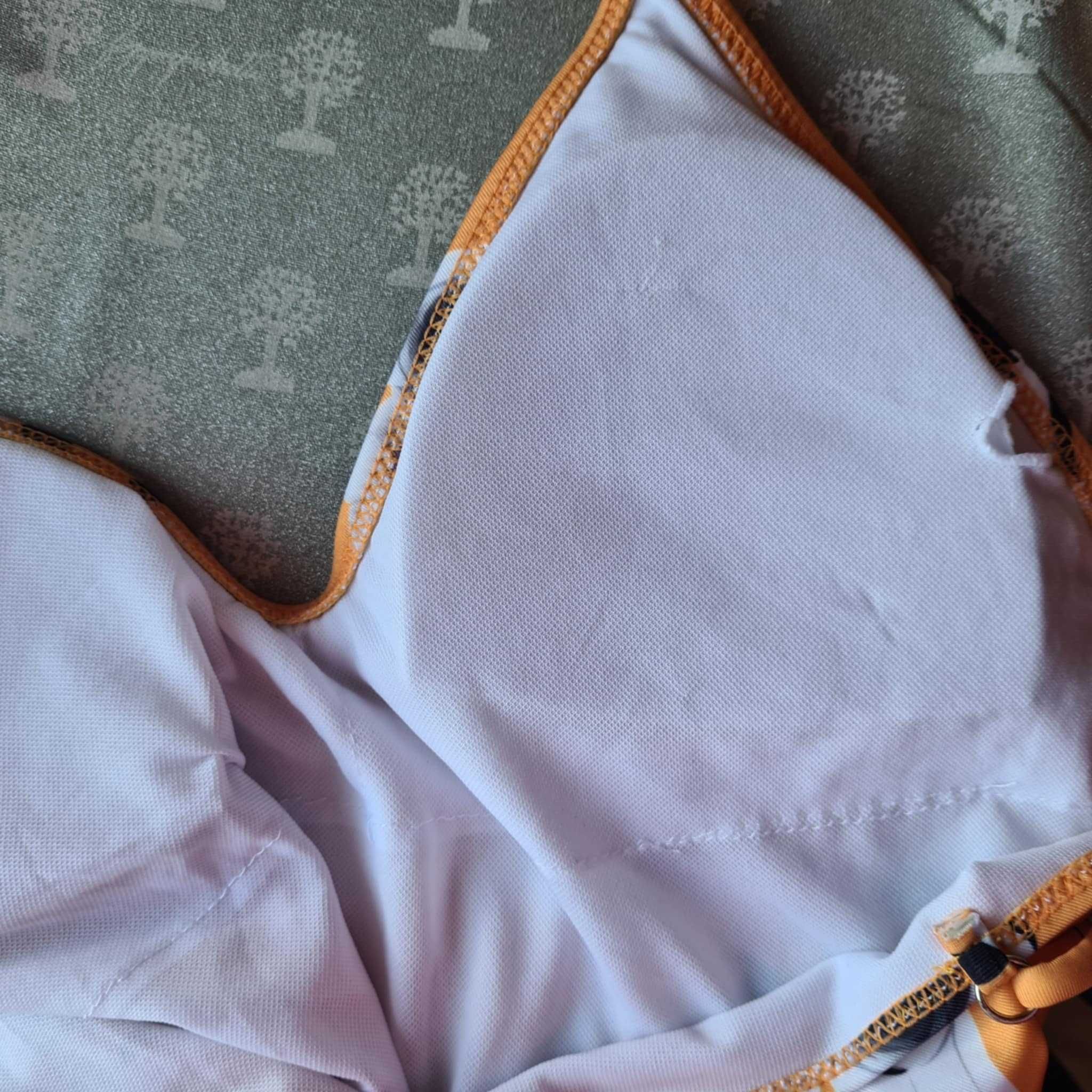 Strój jednoczęściowy kąpielowy pływacki pomarańczowy w kwiaty XL