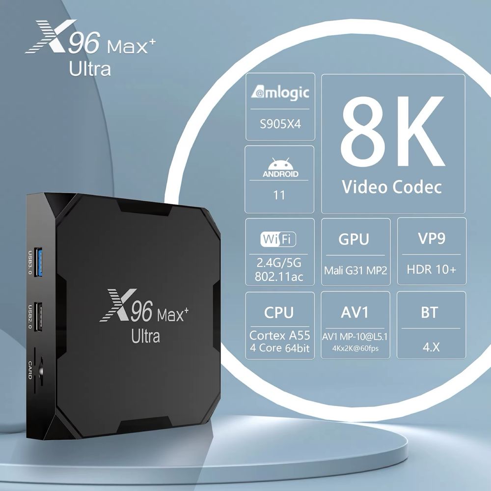 X96max plus ultra 4/32 android tv приставка smart