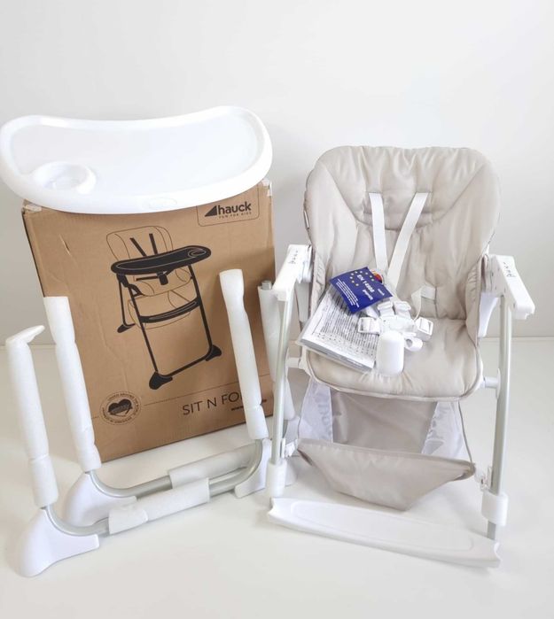 NOWE Krzesełko do karmienia składane Hauck Sit N Fold beżowe