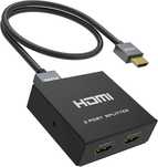 Yinker Rozdzielacz HDMI 4K 1x2 z kablem HDMI 4K, Dubluje Ekrany