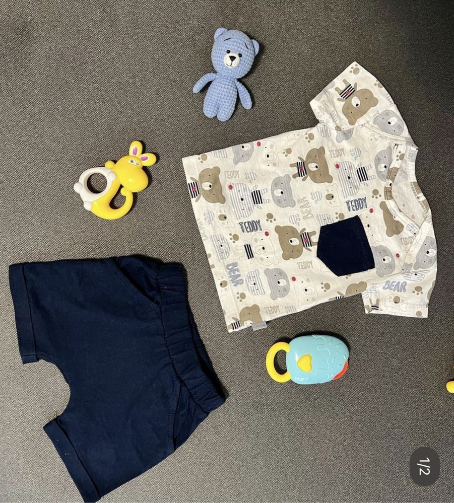 Футболки і шорти для хлопчика (літній одяг) 68-74 3-9 місяців