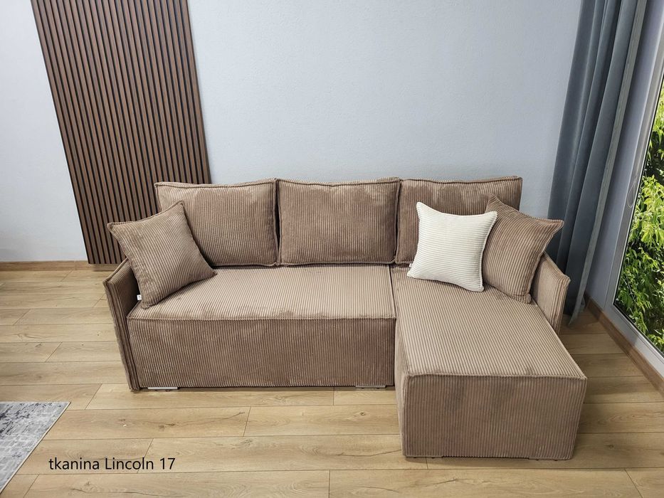 Narożnik FABIO Bonell sztruks USB rogówka sofa szybka dostawa +gratis