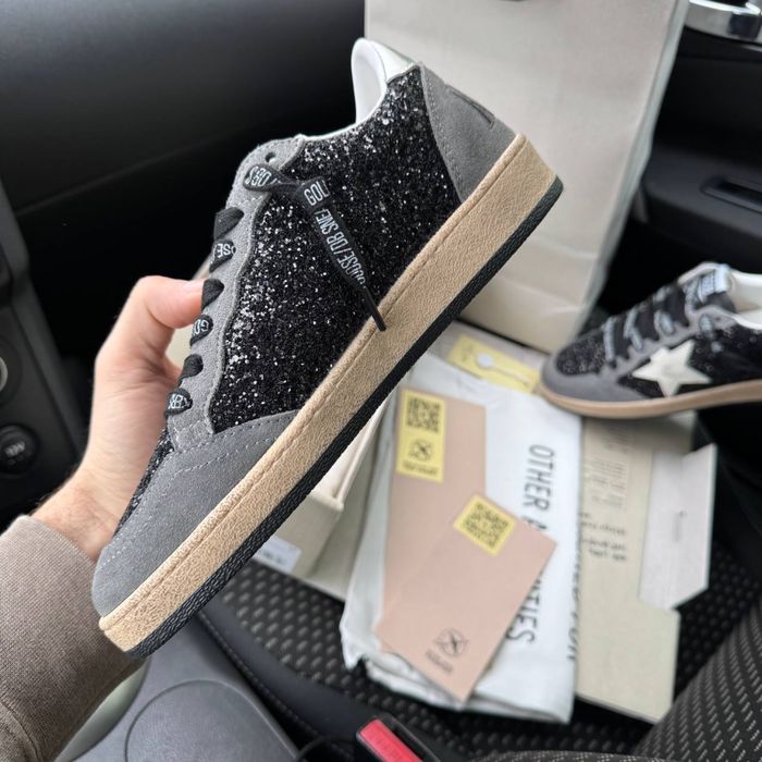 Жіночі кеди кросівки голден гуси Golden Goose black grey premium