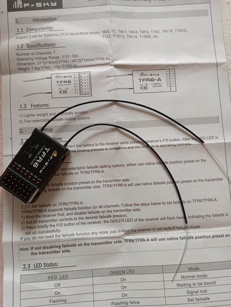 Recetor FrSKy para rádio