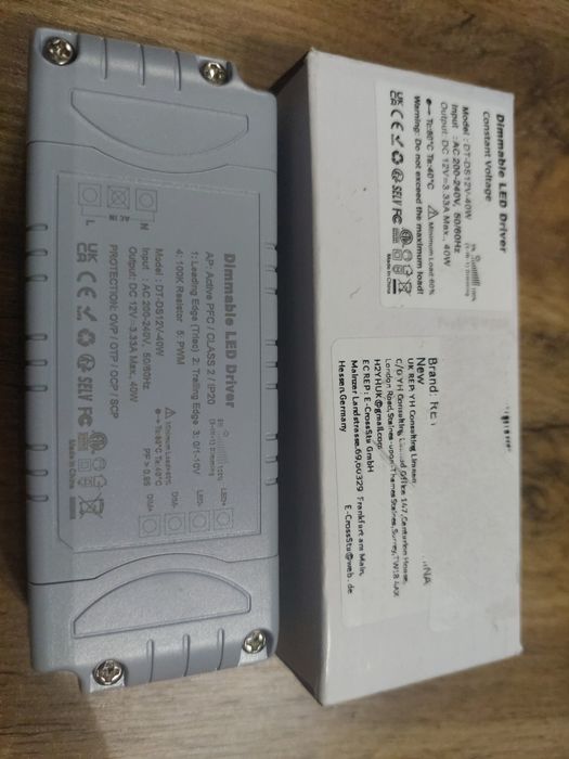 Transformator LED 12 V, możliwość ściemniania, 20 W