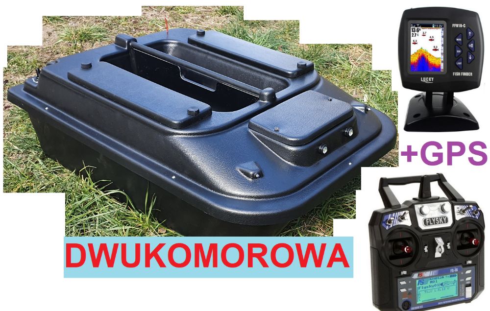 dwukomorowa ŁÓDKA ZANĘTOWA P2 70cm Echosonda + GPS /Producent Poznań