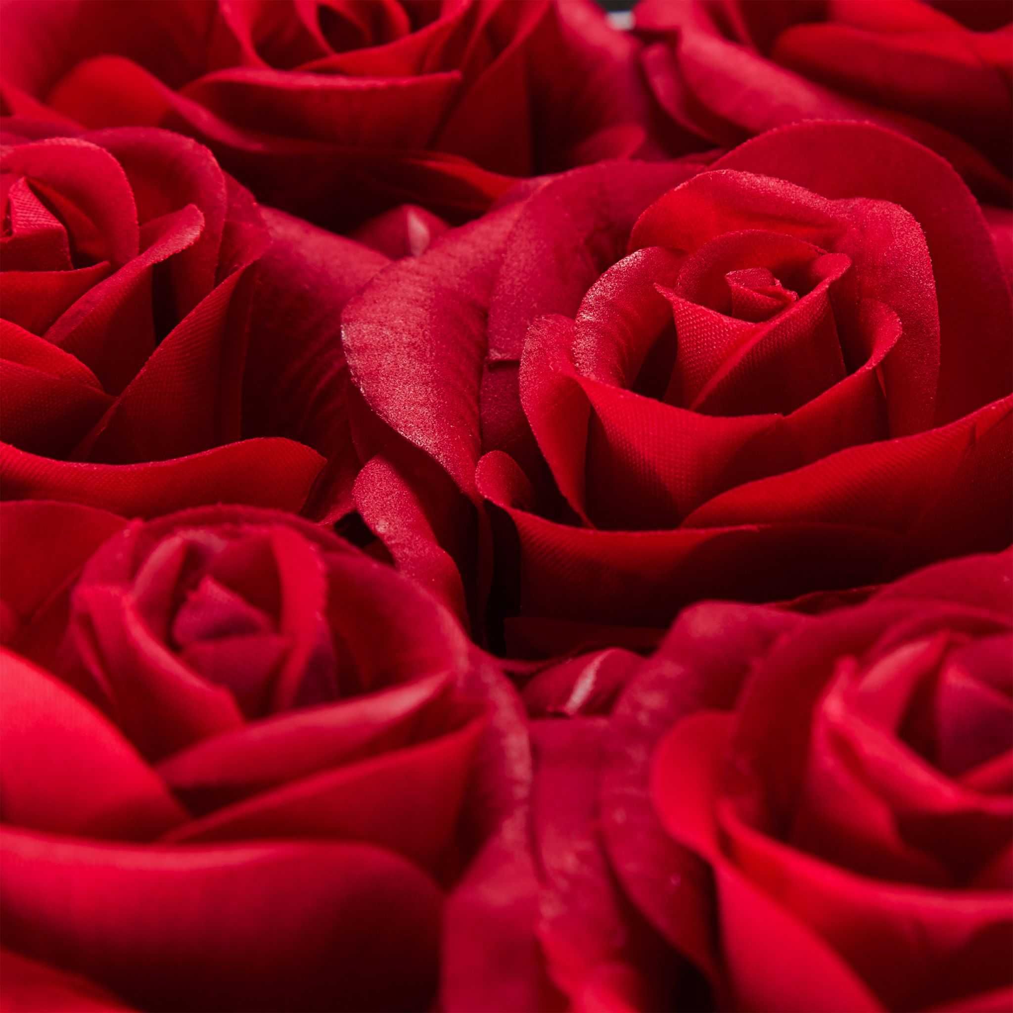 Flower box biały serce z czerwonymi różami 18 róż Relaxdays