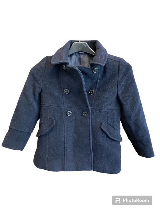 Piękny Ciemnogranatowy Wełniany Płaszczyk Zara Kids 4/5 lat, 110cm