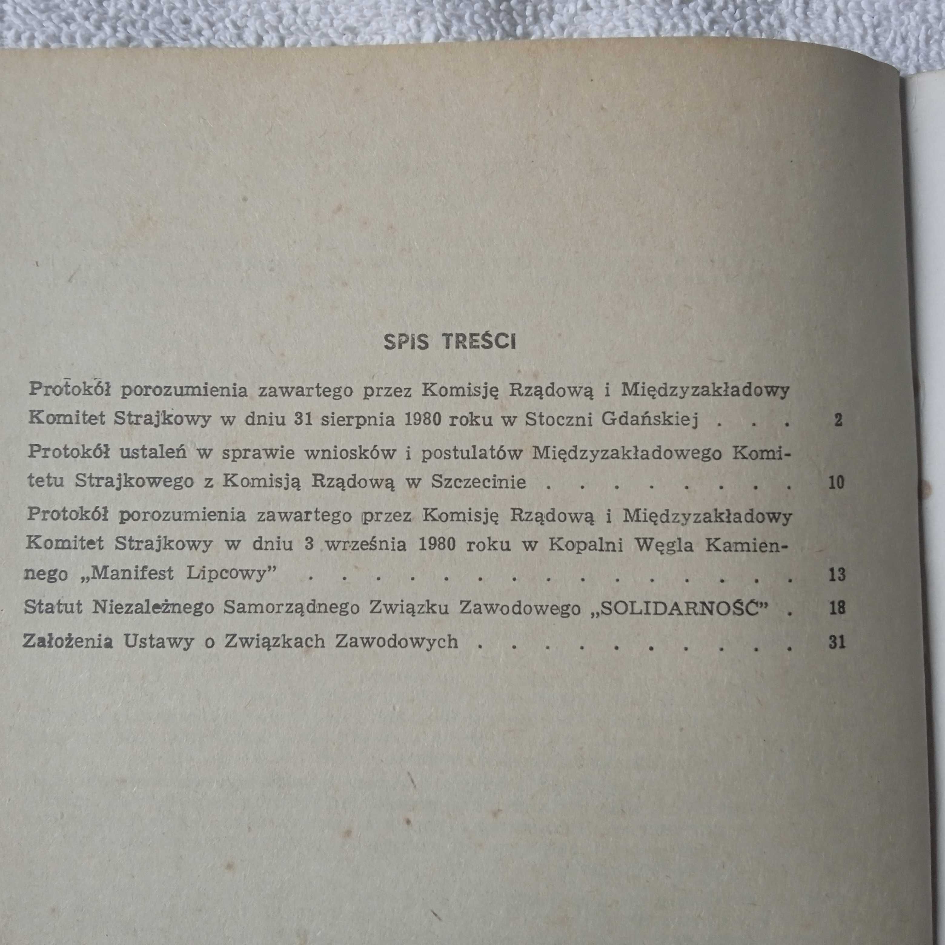 Protokoły porozumień Gdańsk,Szczecin... RSW 1981.