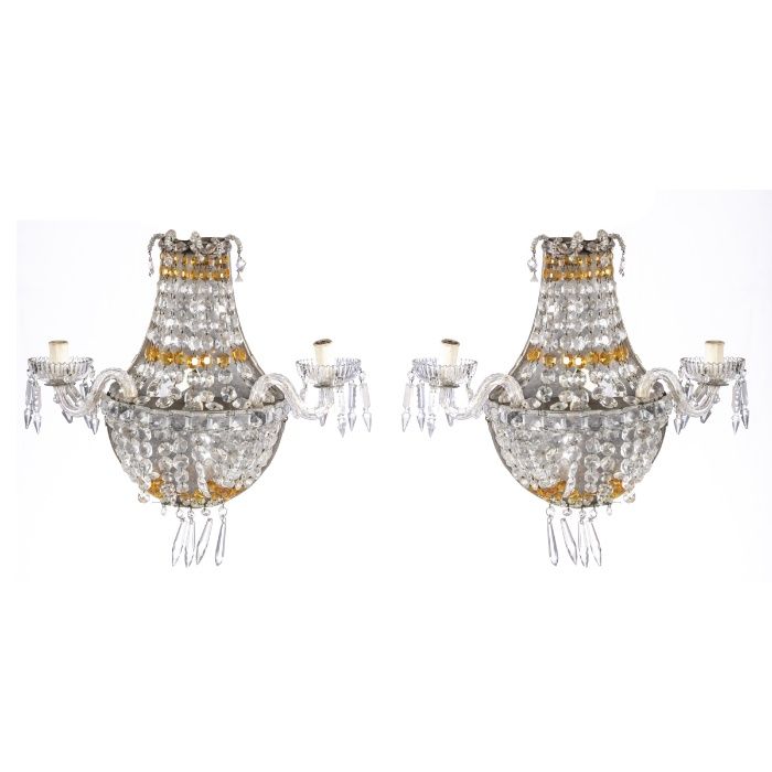 Par Apliques Parede 2 Lumes Cristal