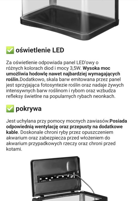 Akwarium 3l oświetlenie led