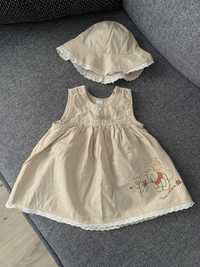 Дитячий літній комплект плаття+панамка на дівчинку 0-3 disney