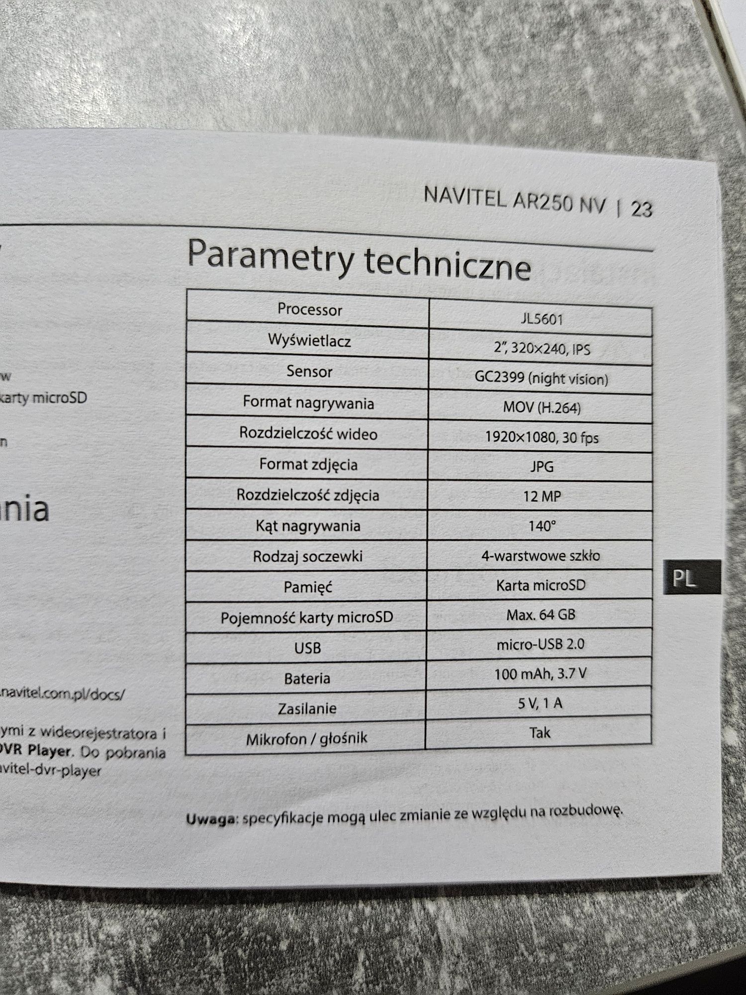 Wideorejestraror Navitela AR250NW