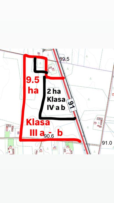 Sprzedam działkę 10,45ha przy trasie krajowej 91