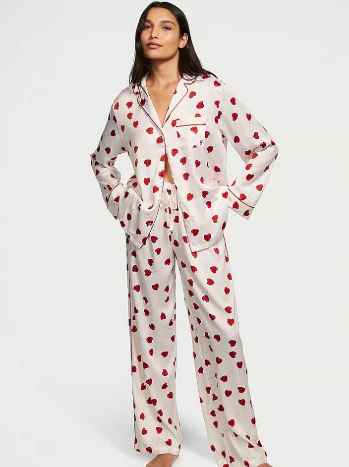 Сатинові Піжами Victoria's Secret Satin Long Pajama Set Оригінал XS, M