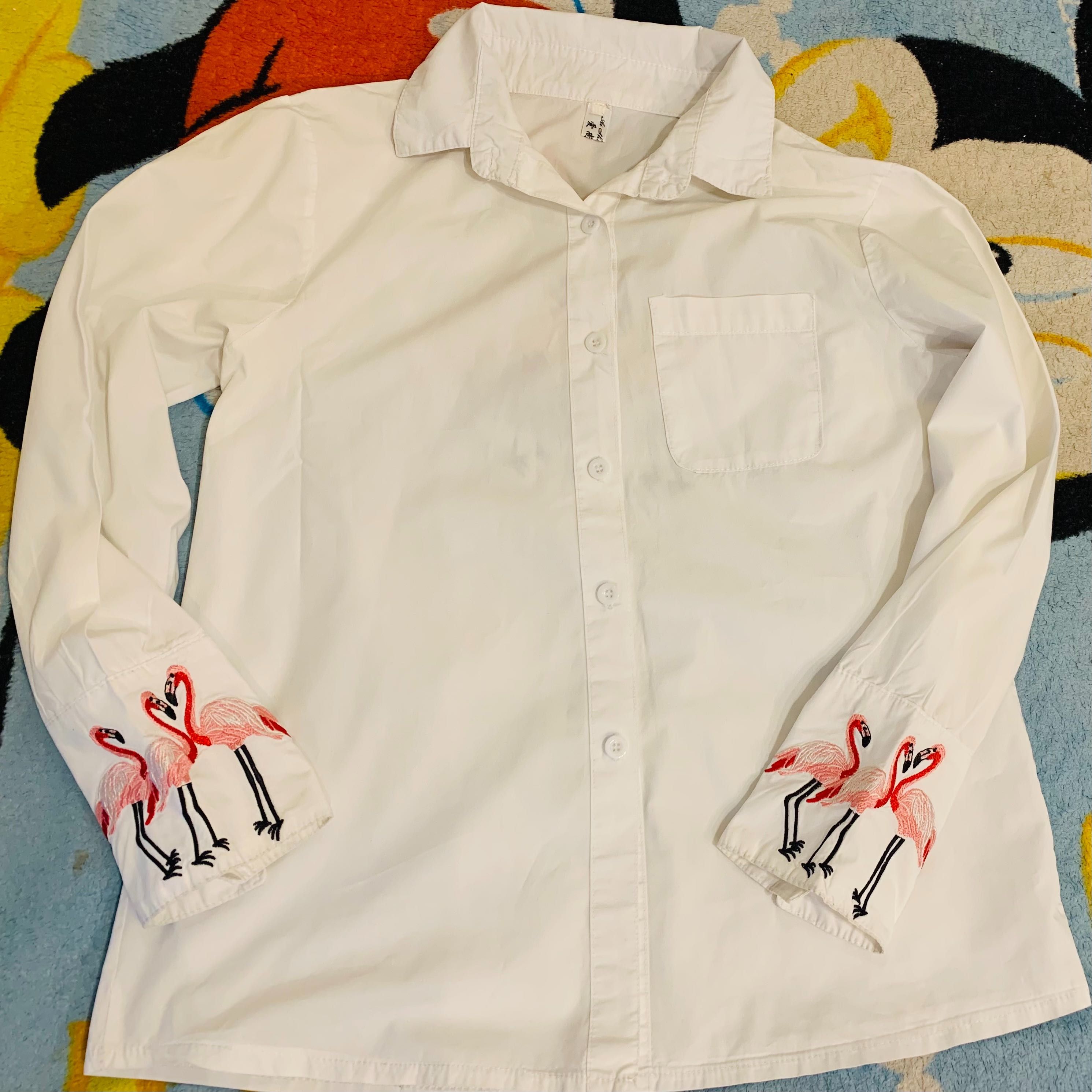 Рубашка нарядная фламинго размер S