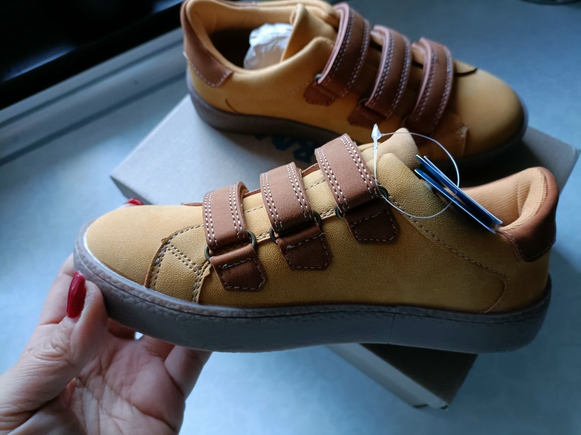 Action Boy półbut na rzepy sneakersy camel wiosna r.32 nowe wygodne