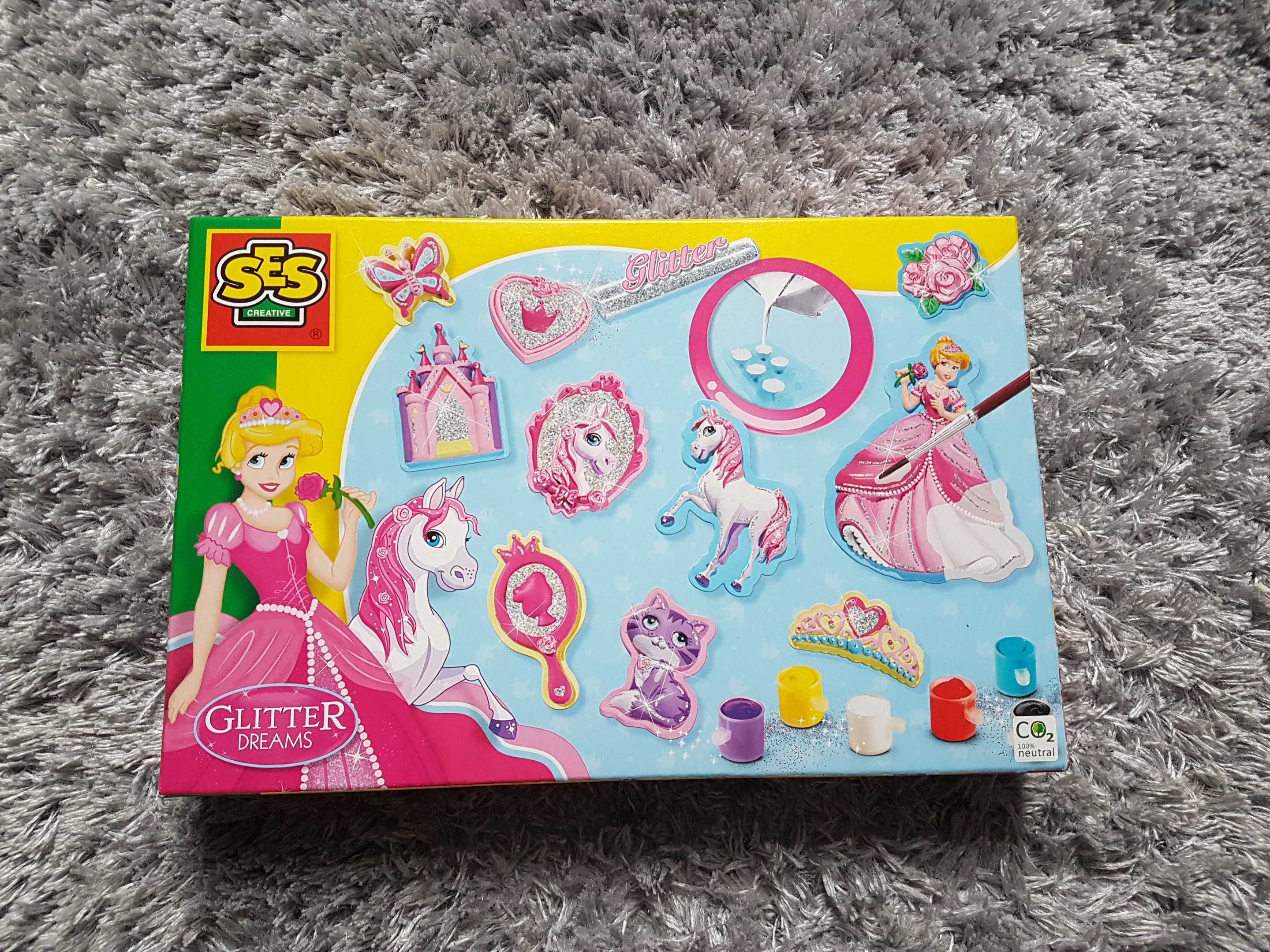 Zestaw artystyczny figurki gipsowe z brokatem dla dzieci SES creative