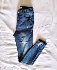 Calças de ganga Primark Atmosphere azul skinny 34 XS rasgadas