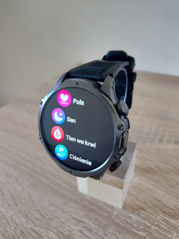 Smartwatch, 1,85" IPS, puls, ciśnienie, bateria 800mAh.