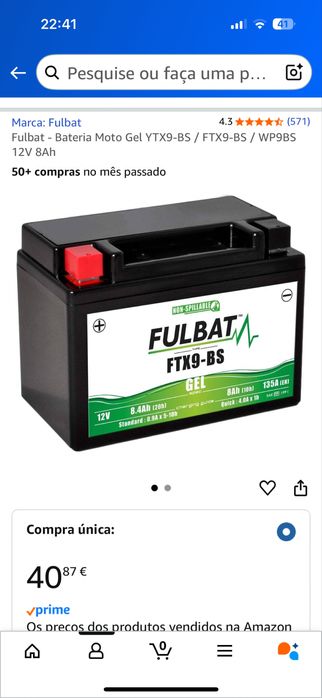 Bateria Mota (nova) embalada