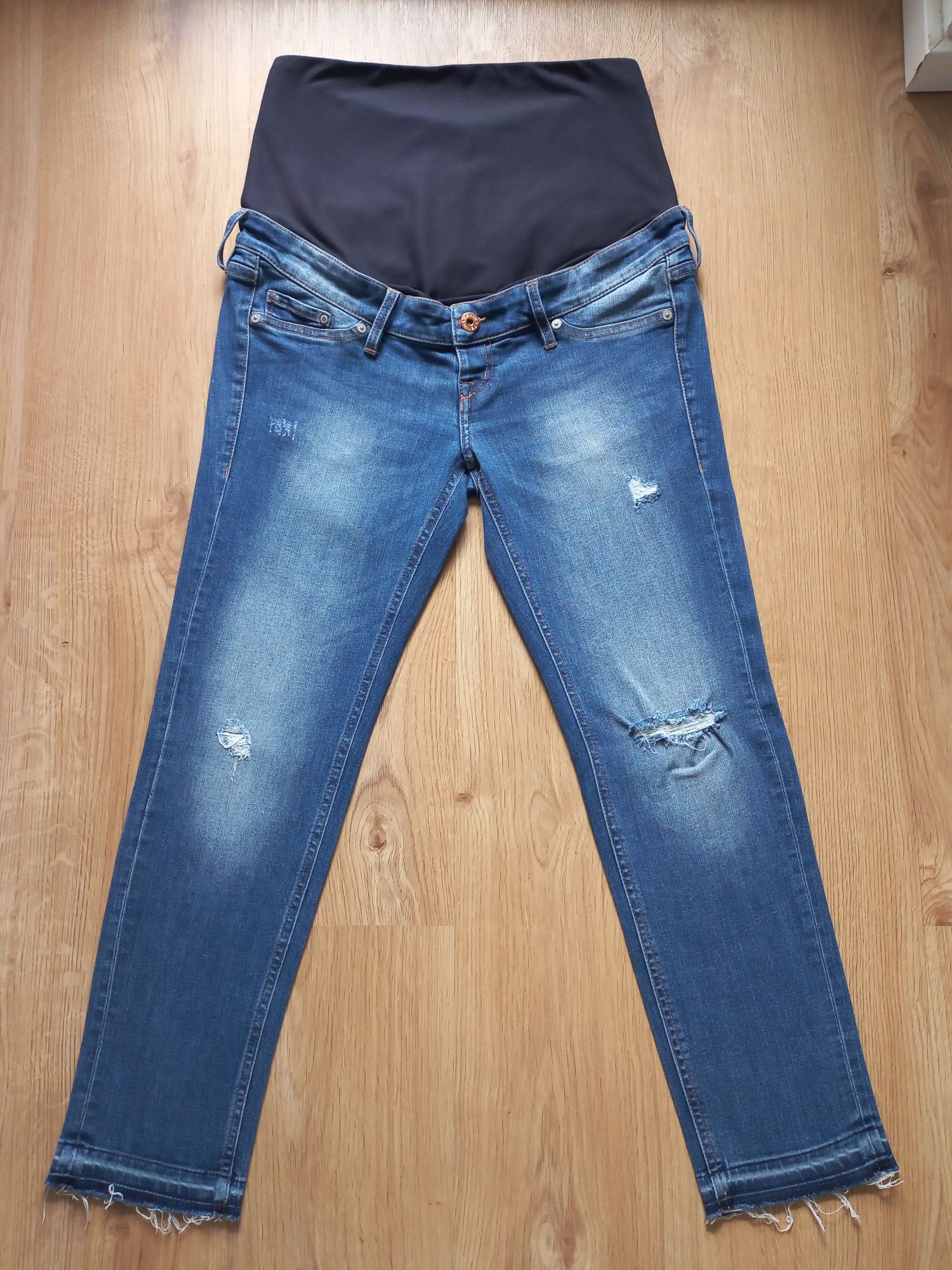 Spodnie ciążowe jeansy jeansowe H&M M 38 Mama skinny high rib 165 72A