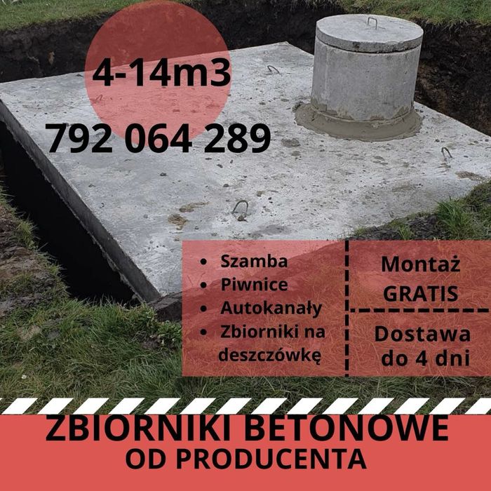 Szambo betonowe 10m3 zbiornik betonowy zbiornik na deszczówkę