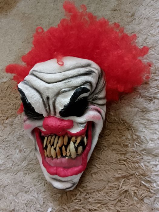 Маска ужасный  клоун джокер с париком