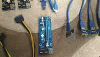 Райзер Riser PCI-E 1x to 16x 60cm USB  v.006\007