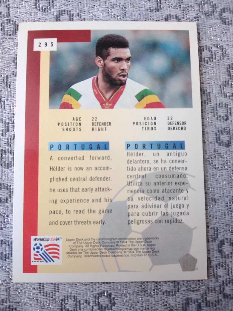 Karta World cup USA 94 future stars Helder Portugalia