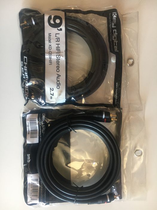 Міжблочний кабель 2RCA-2RCA Key Digital L/R HiFi Stereo Audio. 2,7 m.