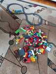 LEGO kompatybilne z Duplo zestaw lokomotywa straż zwierzątka klocki