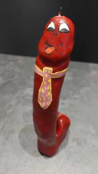 Świeca penis w krawacie wieczór panieński ok. 22 cm