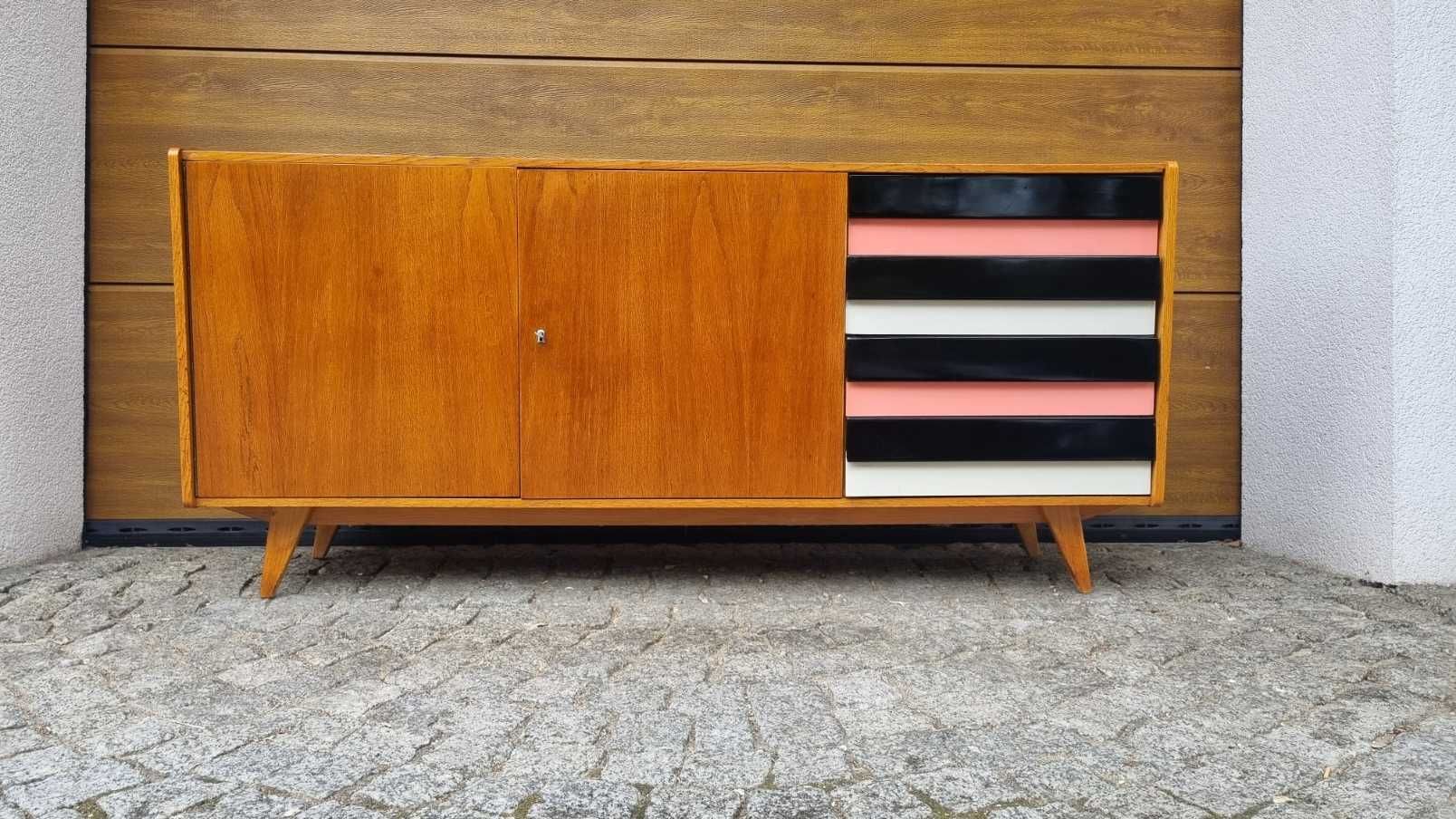 Szafka RTV Komoda U 460 Sideboard J Jiroutek Czechosłowacja Design PRL