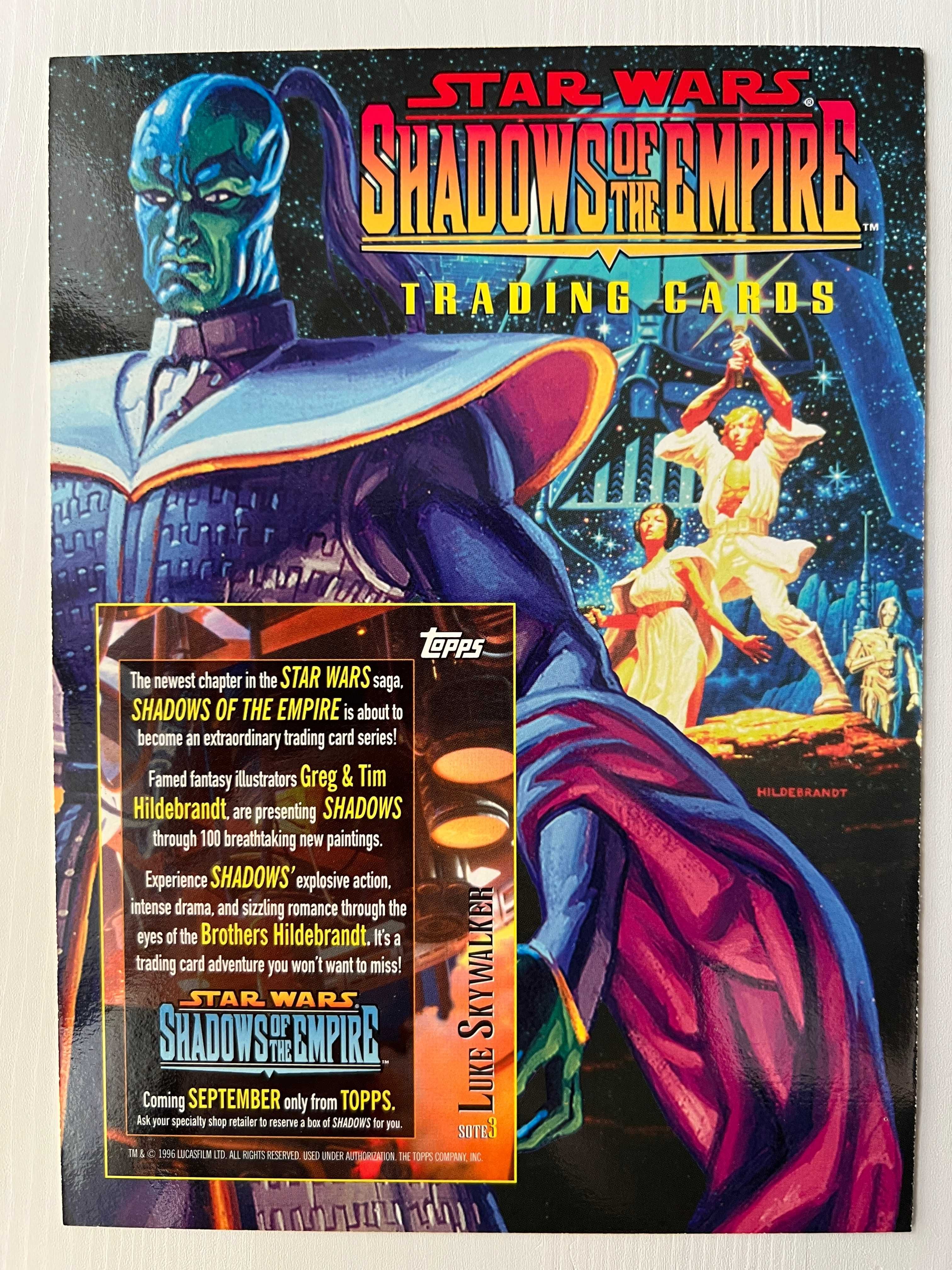 Topps 1996 Star Wars Shadows of The Empire Oversized promocard