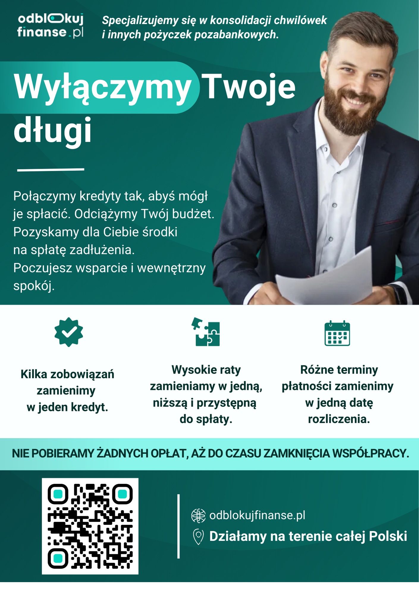 Pożyczka konsolidacyjna, kredyt oddłużeniowy, spłata chwilówek cała PL