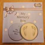 Memory box glinka odcisk stópki rączki bobasa Smiki