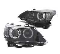 FARÓIS XENON D2S ANGEL EYES CCFL PARA BMW E60 03-04. FUNDO PRETO