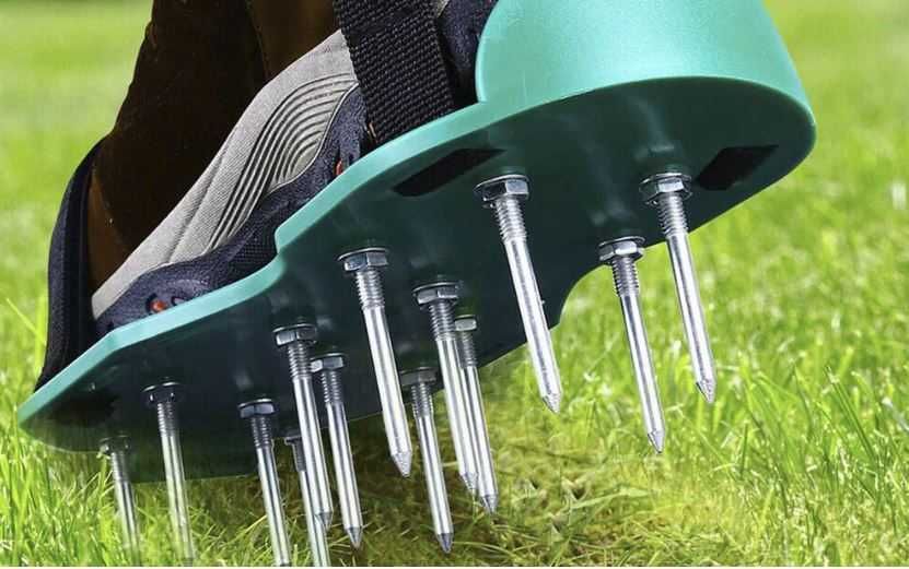 Aerator TRAWNIKOWY Z REGULOWANYM klipsem buty z kolcami do trawników