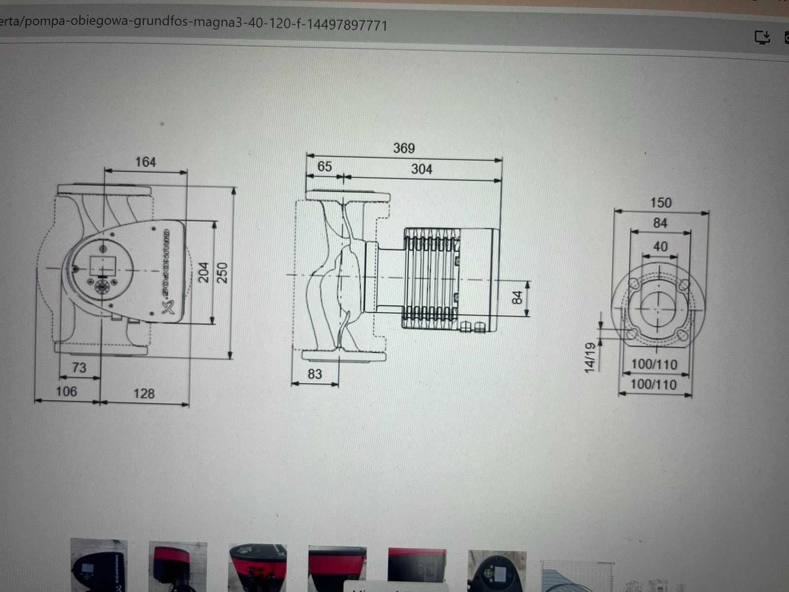 Pompa Magna3 40-120 F PN6/10 Grundfos