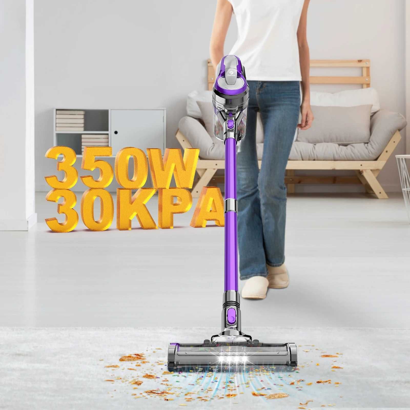 Odkurzacz FixtFixer X6M – 30KPa, 55 min pracy, cichy, fioletowy!