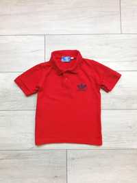 Adidas czerwony t-shirt koszulka polo rozm 116