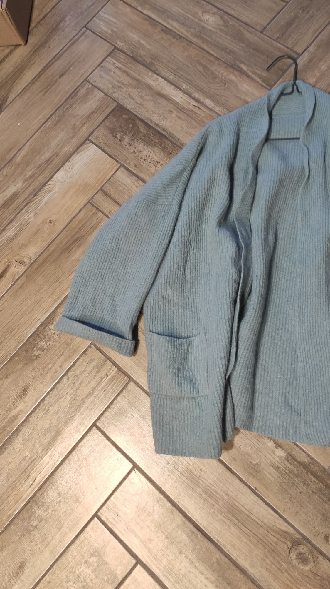 Kardigan 60% wełna, 20% angora L oversize